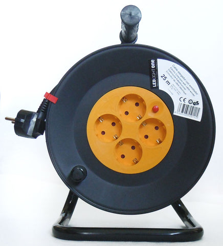 Enrollador 25 metros 4 tomas